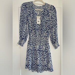 Rails Dress NWT Zana Designer Cobalt Static Leopard size XS